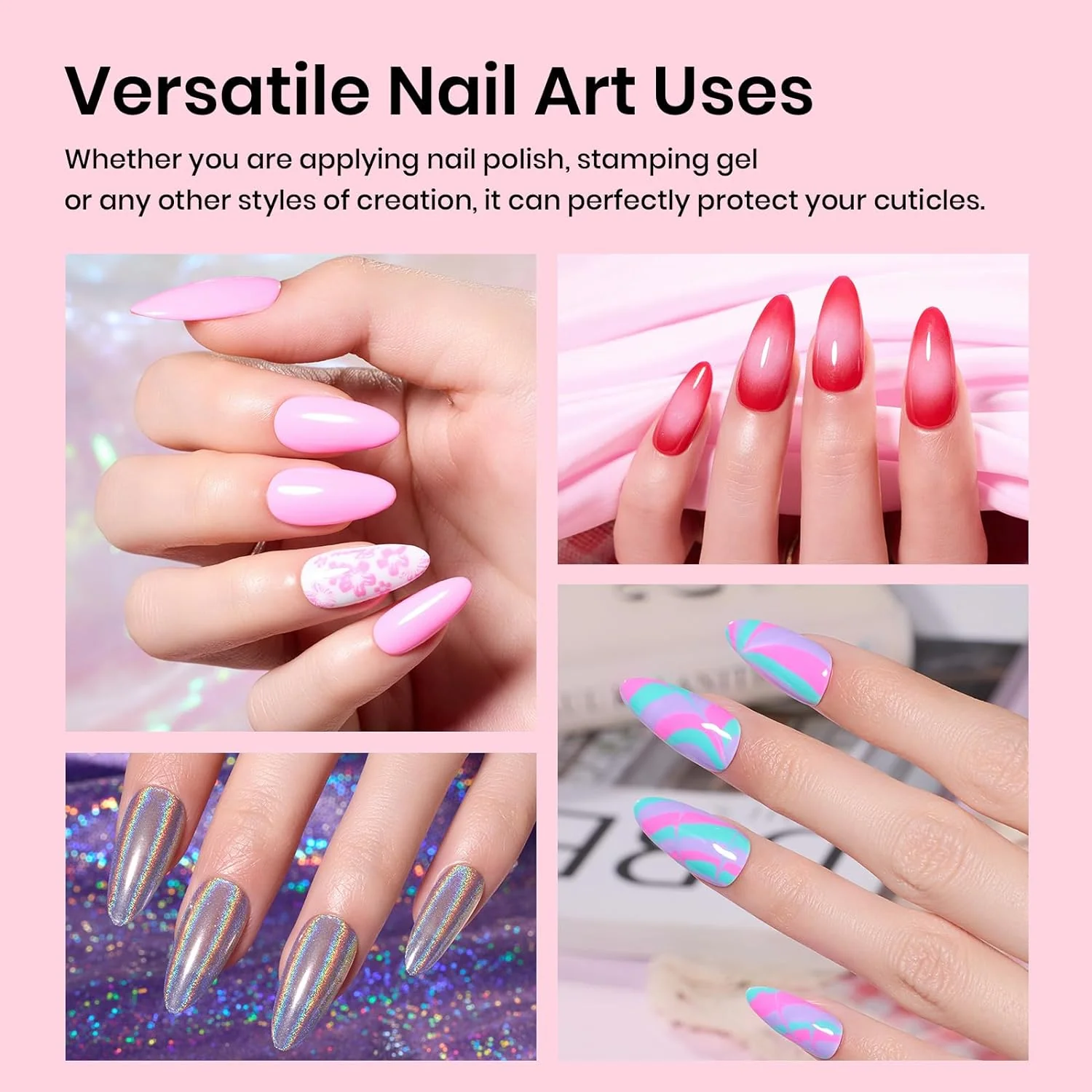 Beetles Liquid Latex for Nail 15ml - Peel off Nail Polish Cuticle Guard with Plastic Nail - Image 4