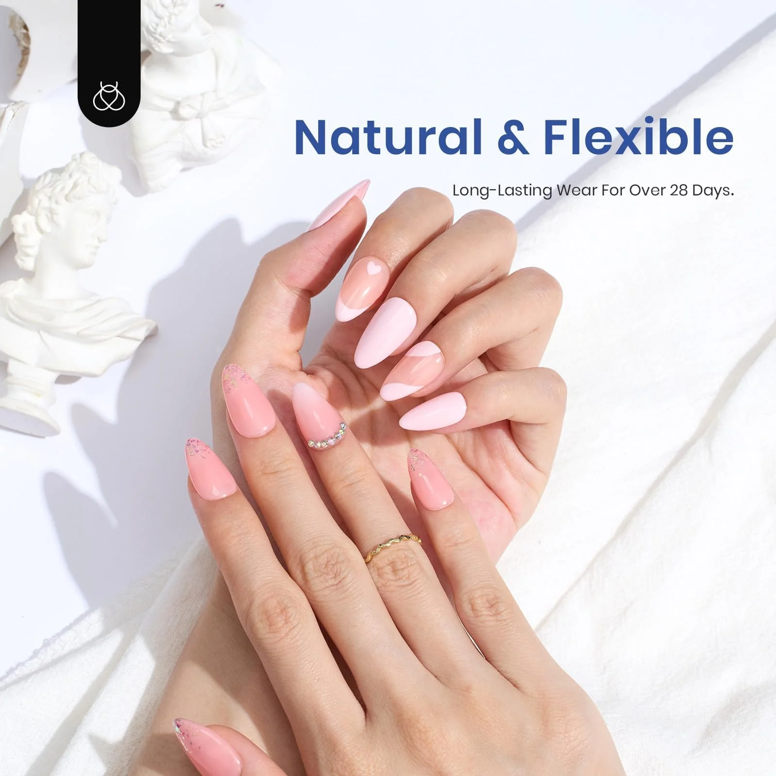 Beetles Etch-X Short Almond Shaped Tips Nail Extension Kit - Image 3