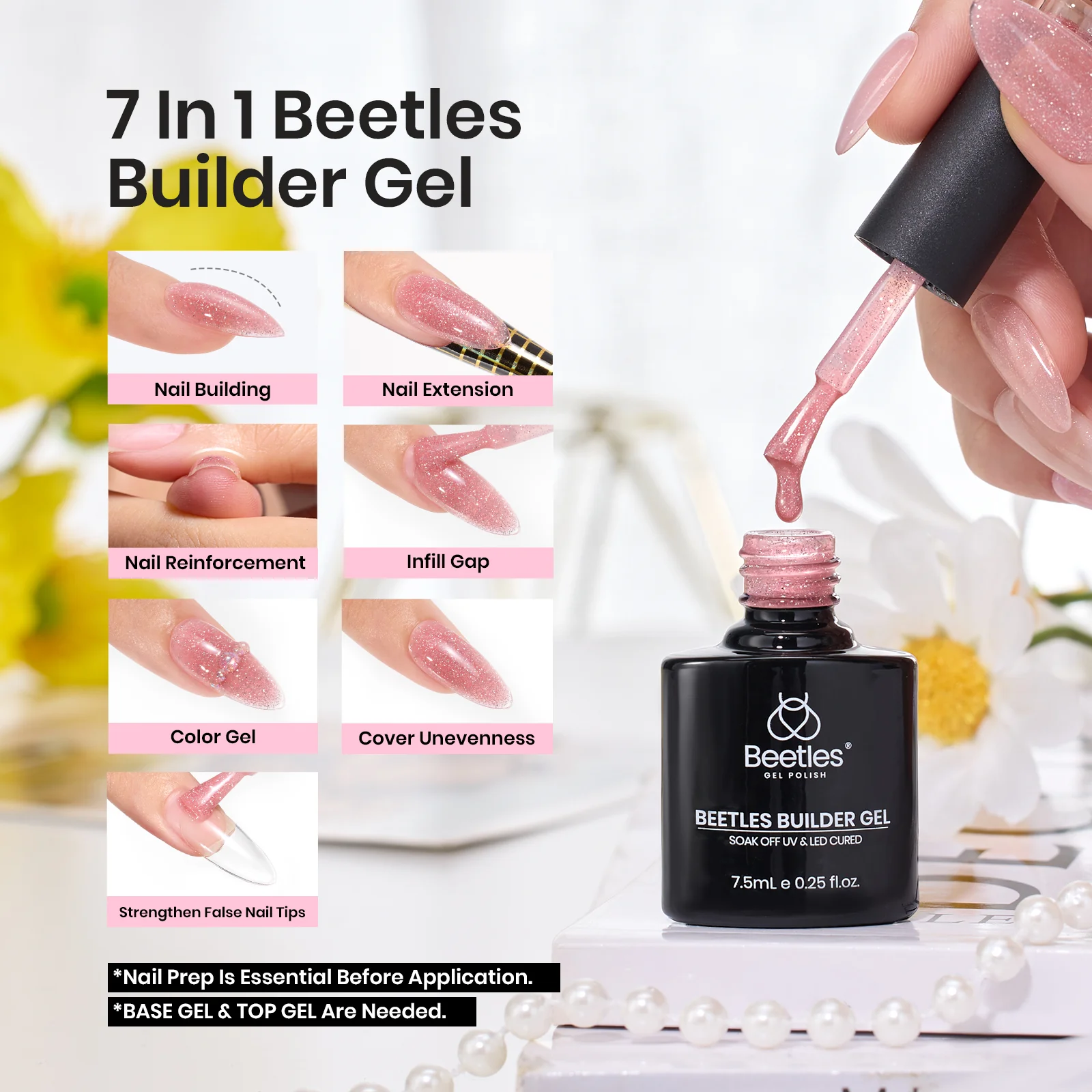 Subtle Shimmer-6 Colors Builder Nail Gel Set - Image 3