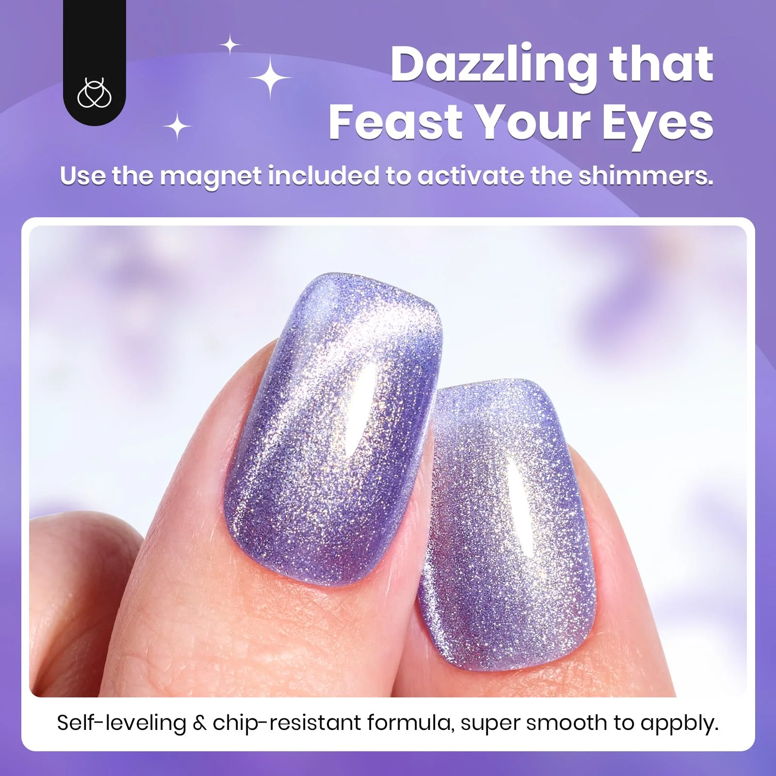 Twilight Lavender Cat Eye Spring Nails |15ml Gel Polish Silver Nail Colors - Image 6