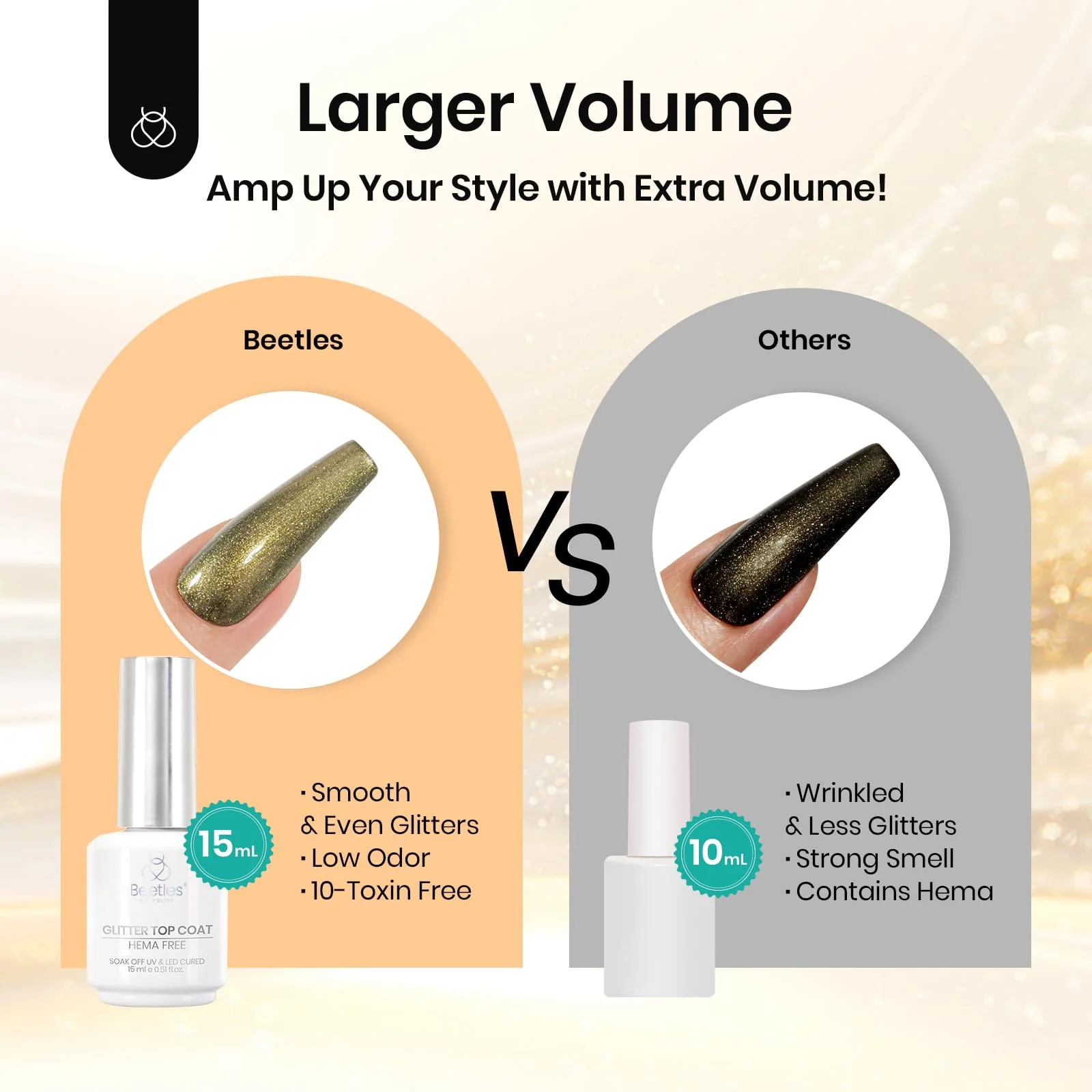 Upgraded Hema Free Pearl Glitter  Top Coat 15ML - Image 6