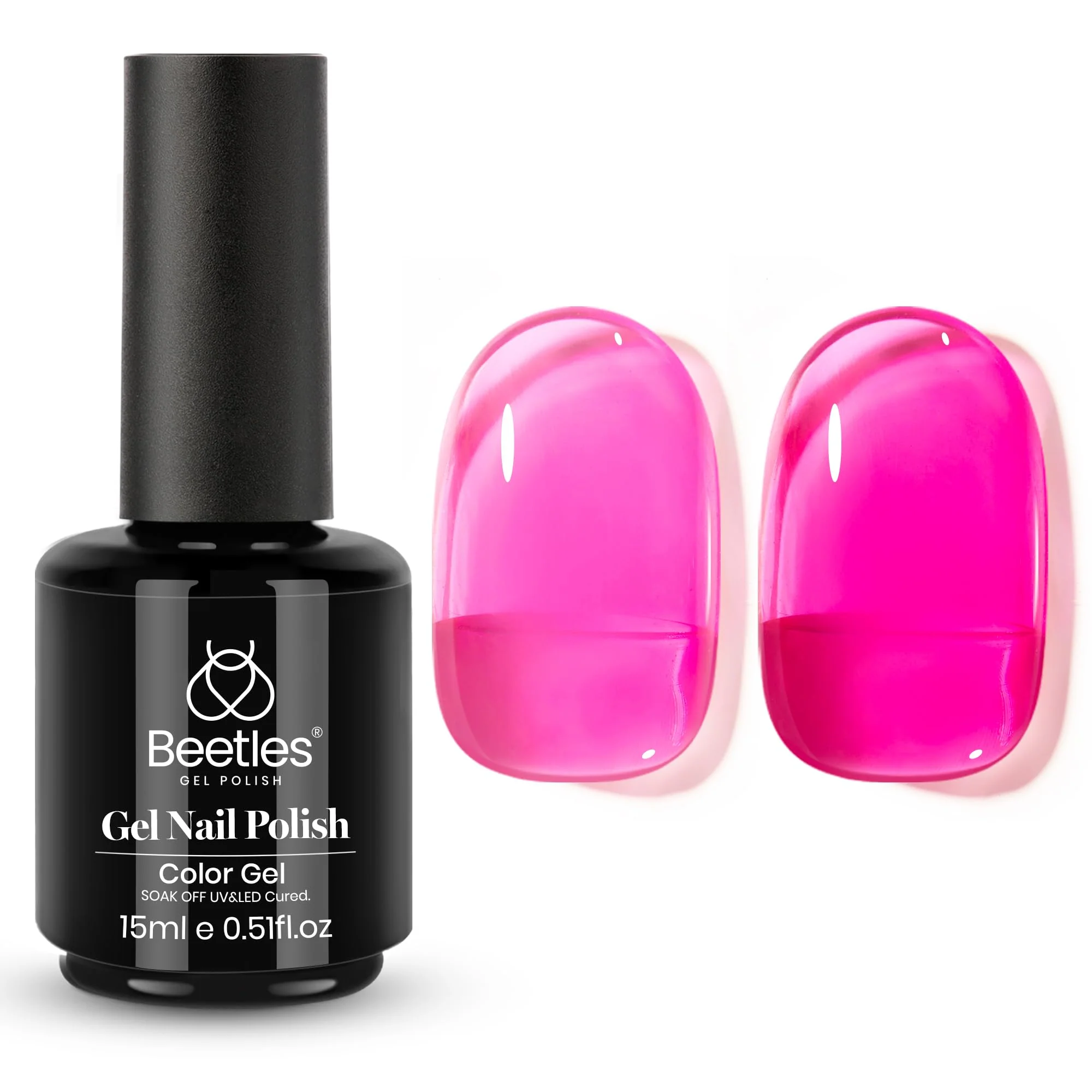 Vibrant Night |15ml Spring Nails Neon Hot Pink Jelly Gel Polish
